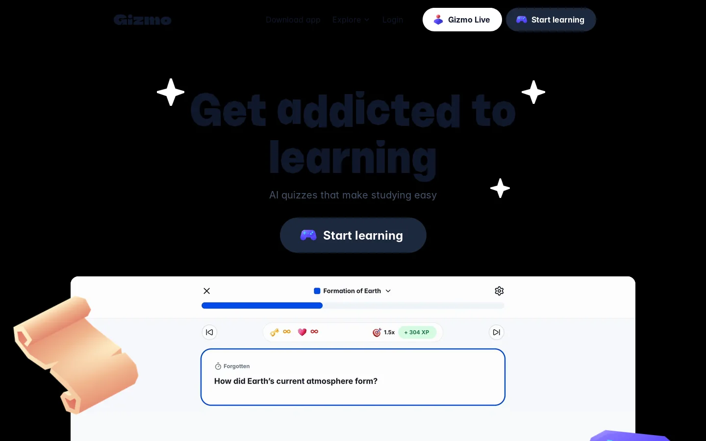 Gizmo Homepage screenshot