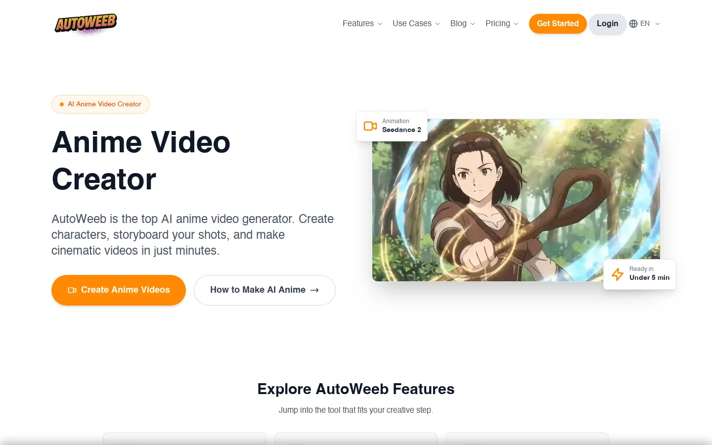 AutoWeeb Homepage screenshot