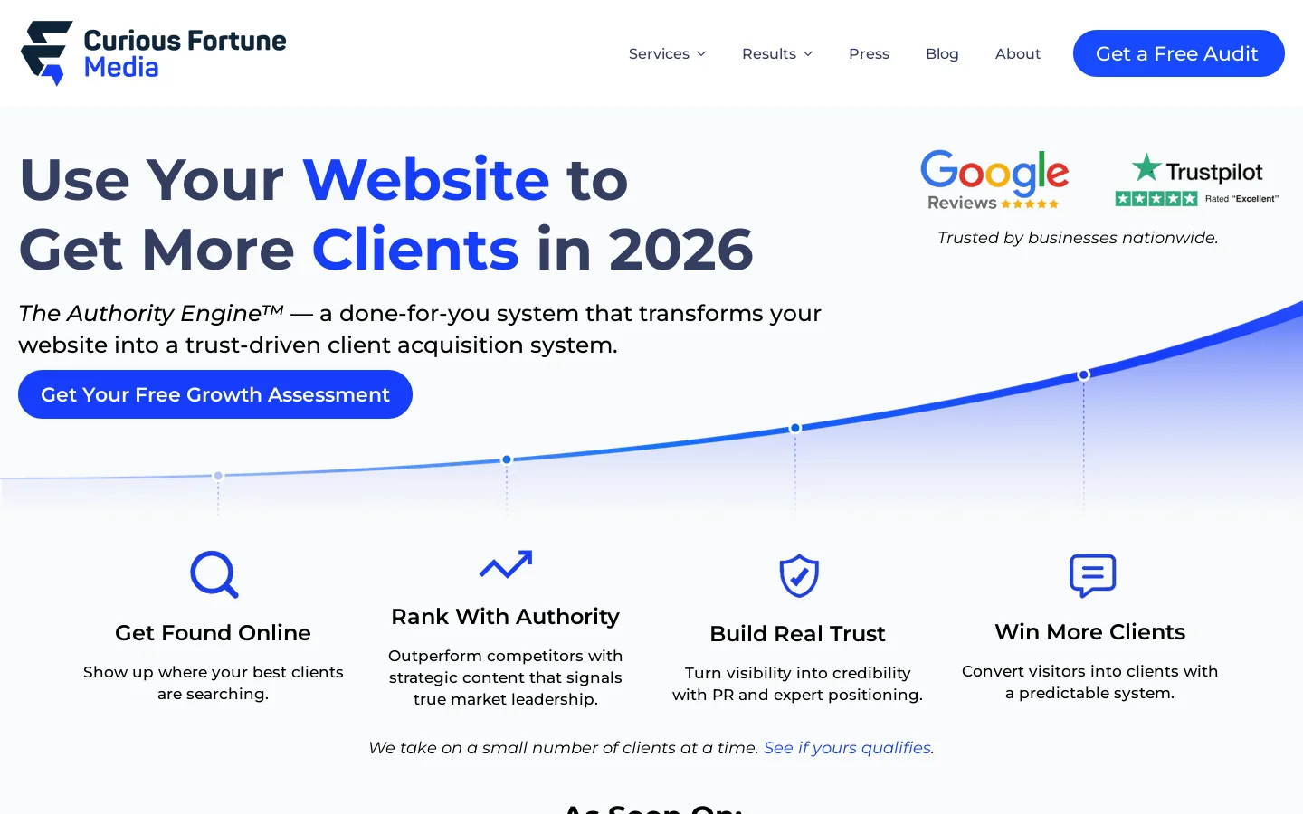 Digital Marketing Agency for Service Businesses | CFM Homepage screenshot