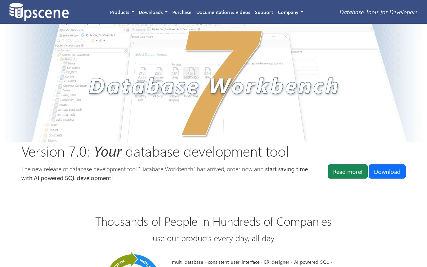 Upscene Homepage screenshot