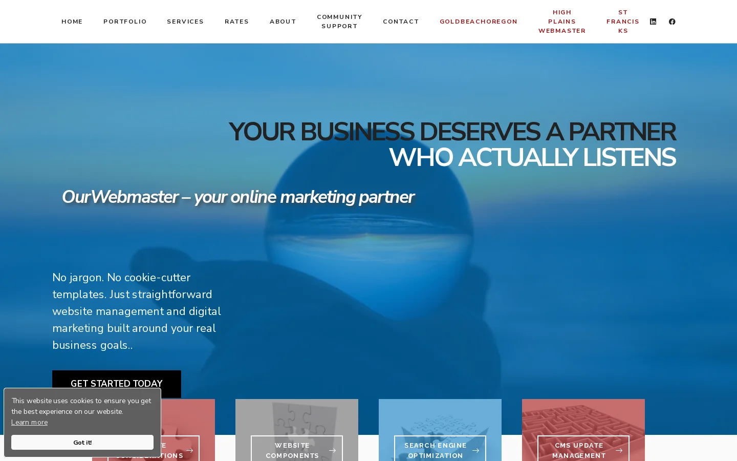 OurWebmaster Homepage screenshot