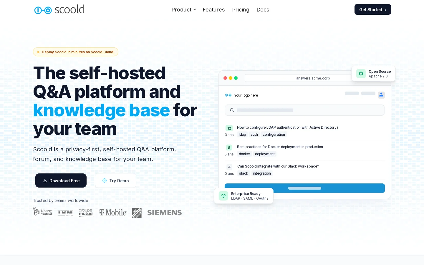 Scoold Homepage screenshot