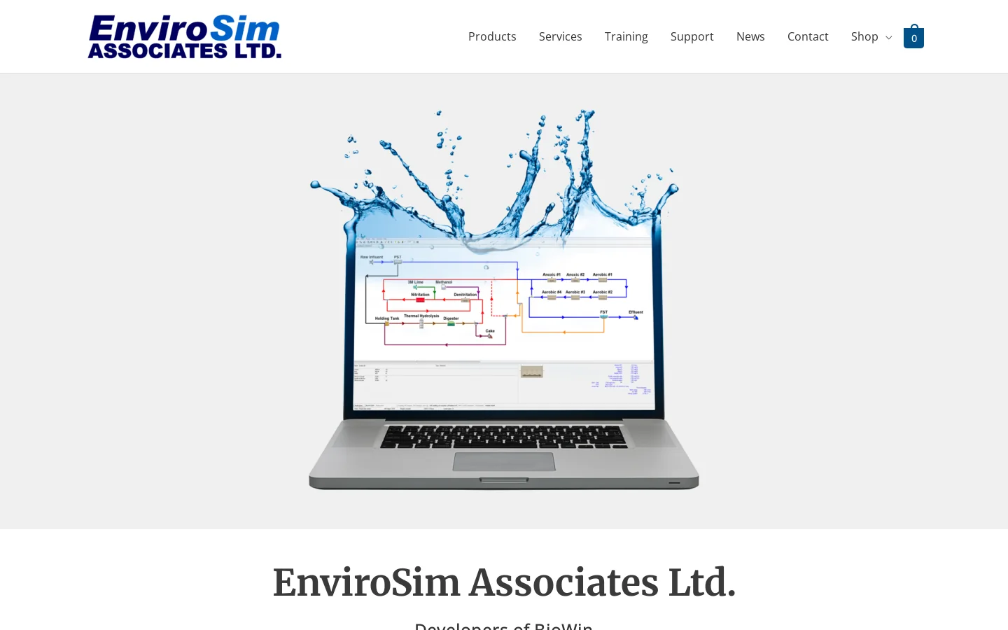 EnviroSim Homepage screenshot