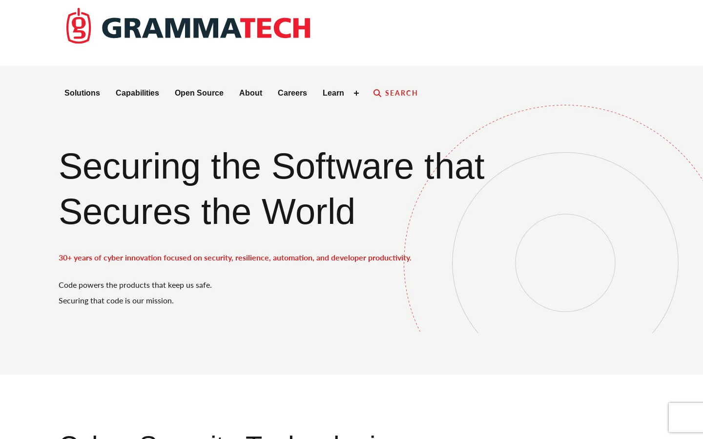 GrammaTech Homepage screenshot