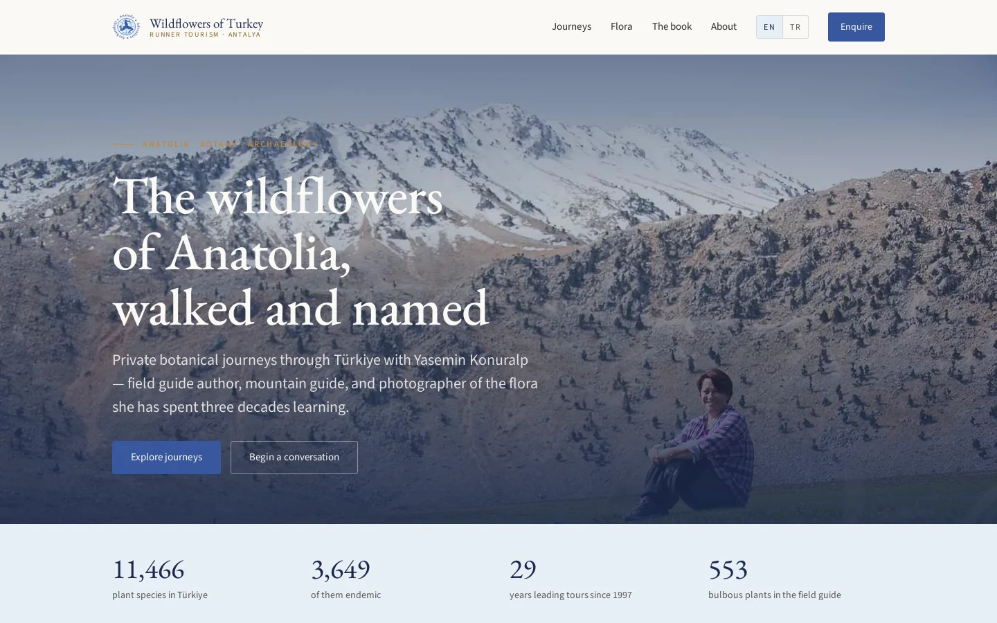 Wildflowers of Turkey — Botanical Tours in Anatolia with Yasemin Konuralp Homepage screenshot