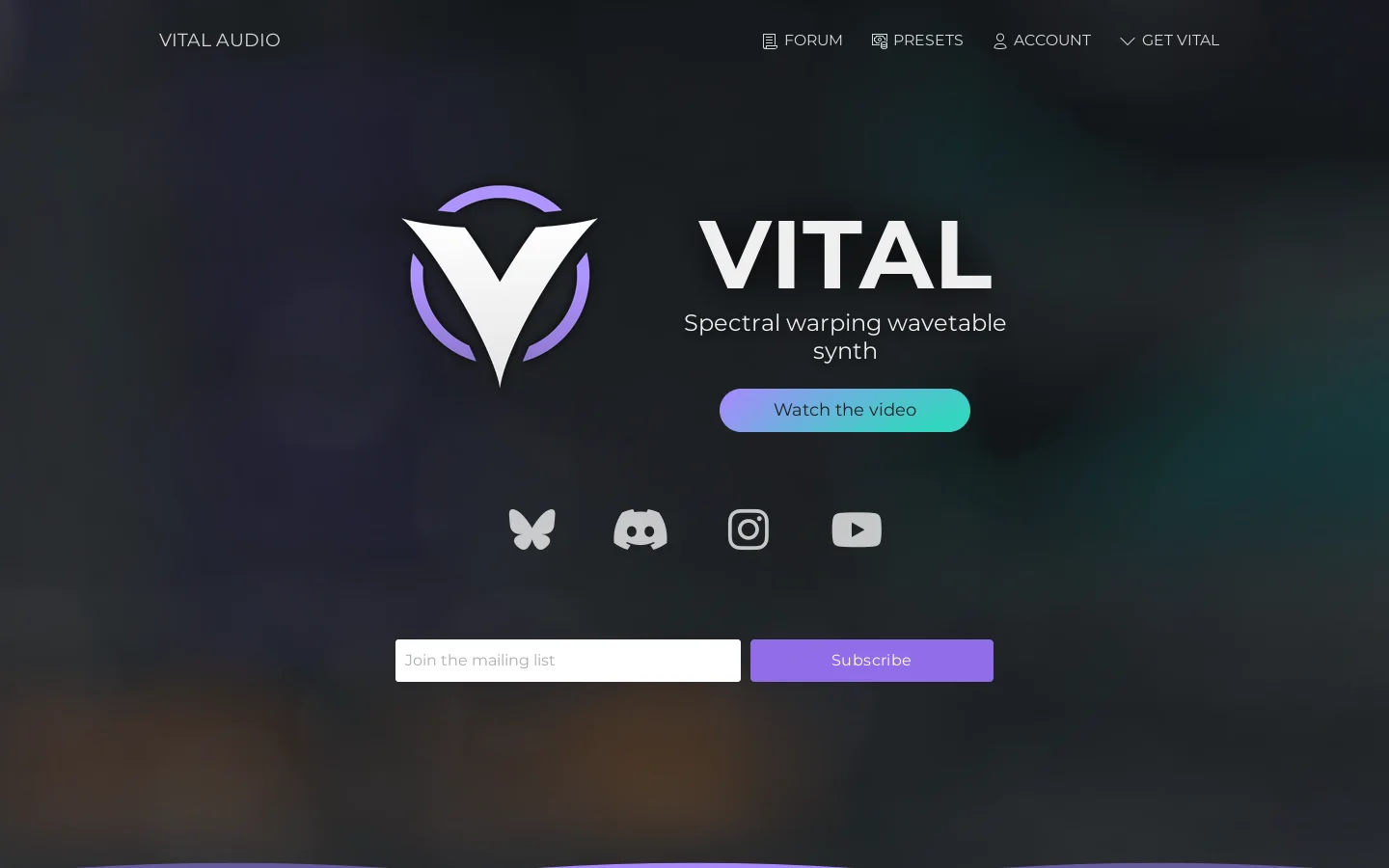 Vital Homepage screenshot