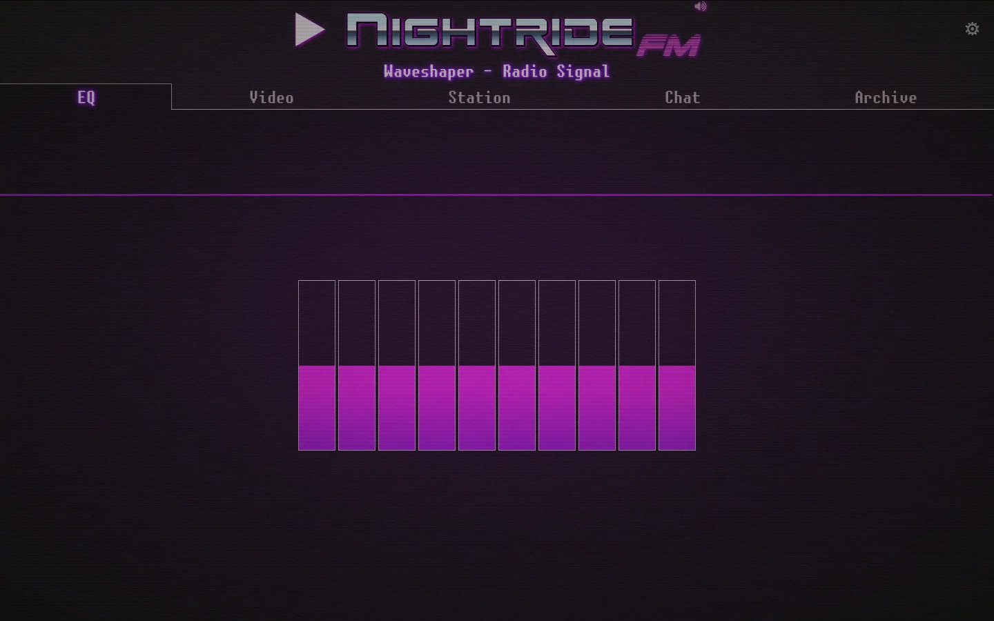 Nightride FM Homepage screenshot