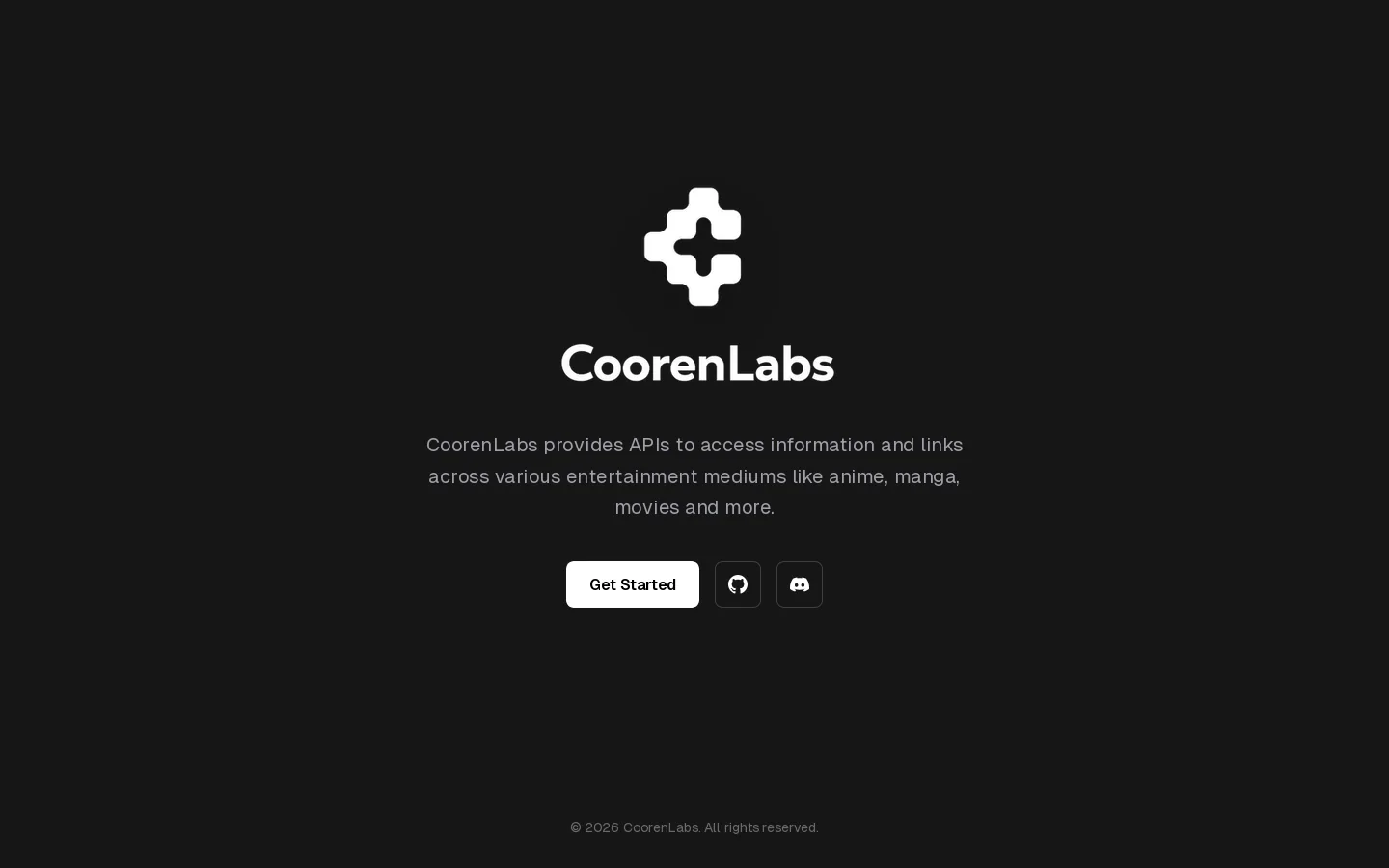 CoorenLabs Homepage screenshot