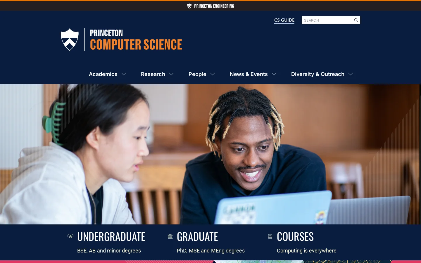 CS Homepage screenshot
