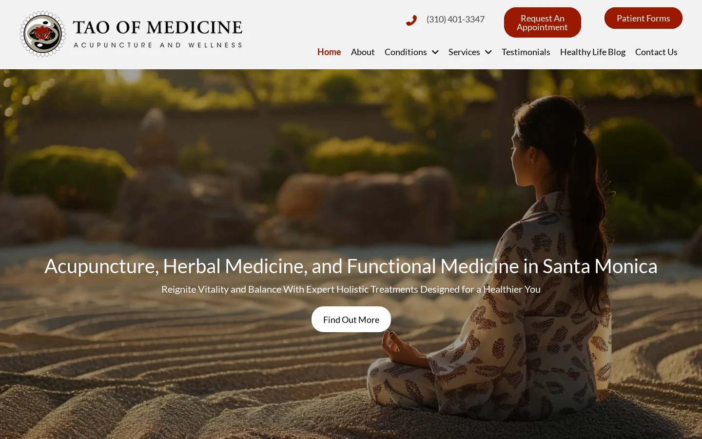 TAO OF MEDICINE Homepage screenshot