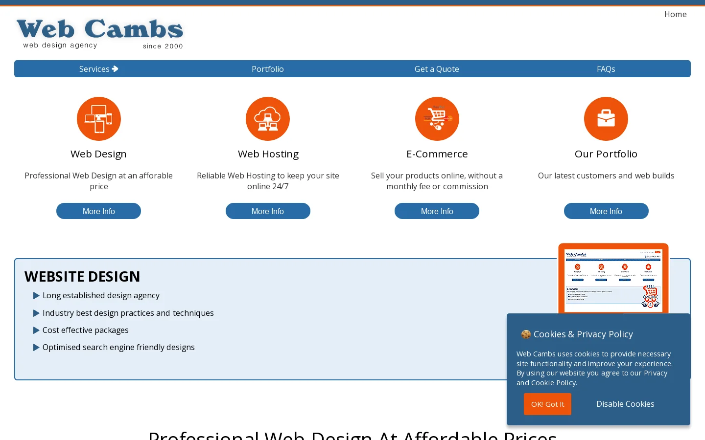 Web Site Design Cambridgeshire Web Cambs March Web Solutions for Fenland Cambs. Internet design Homepage screenshot