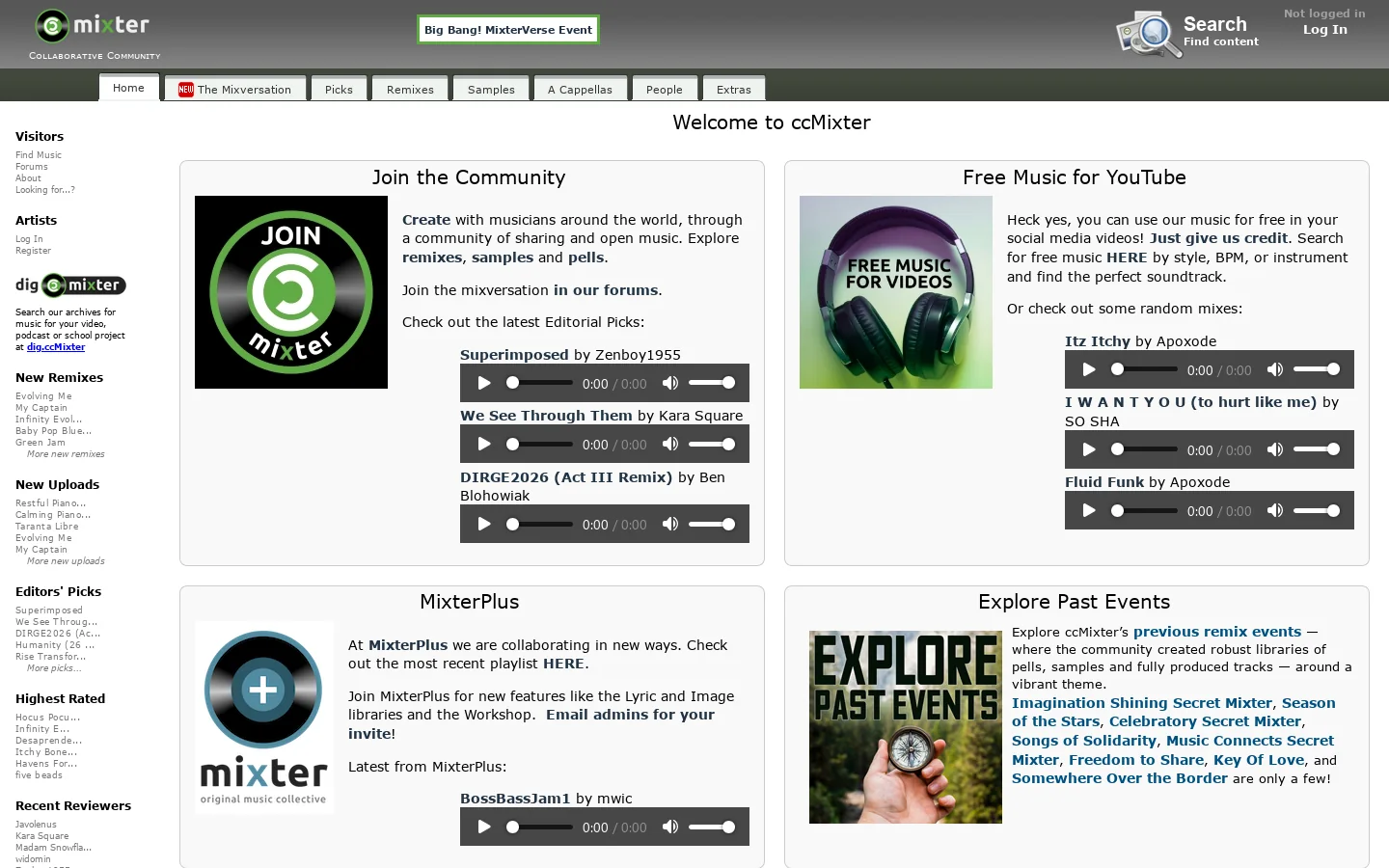 ccMixter Homepage screenshot