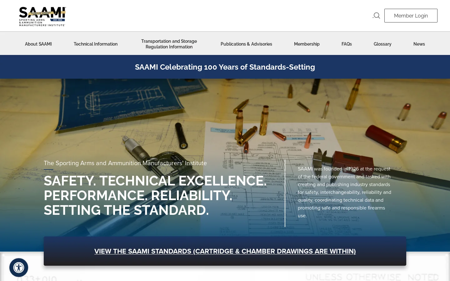 SAAMI Homepage screenshot