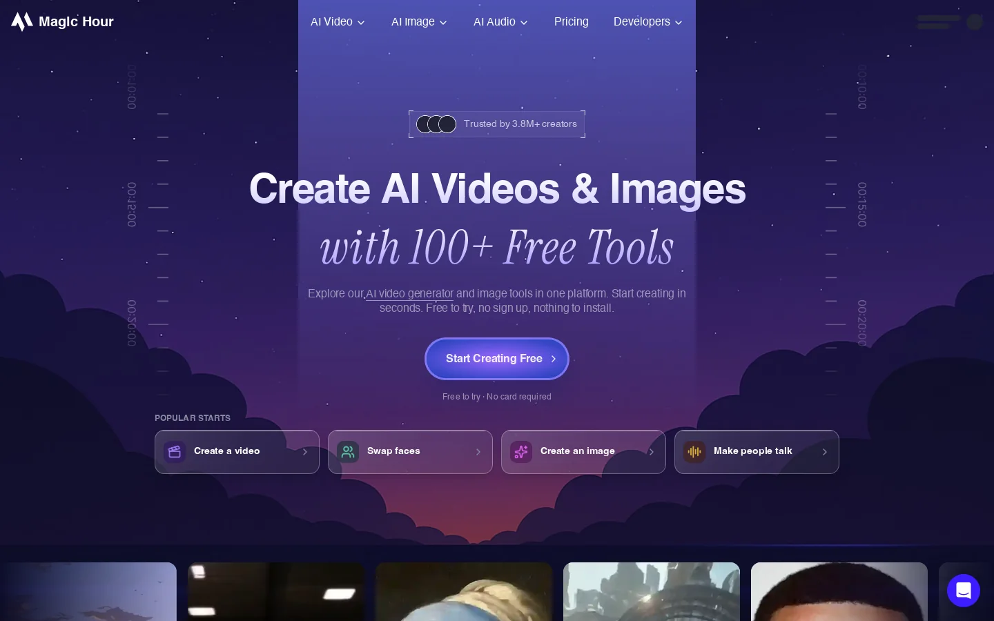 Magic Hour Homepage screenshot