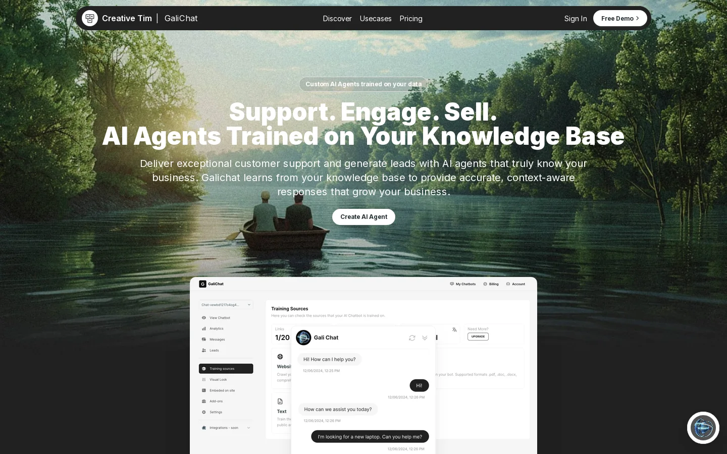 GaliChat Homepage screenshot