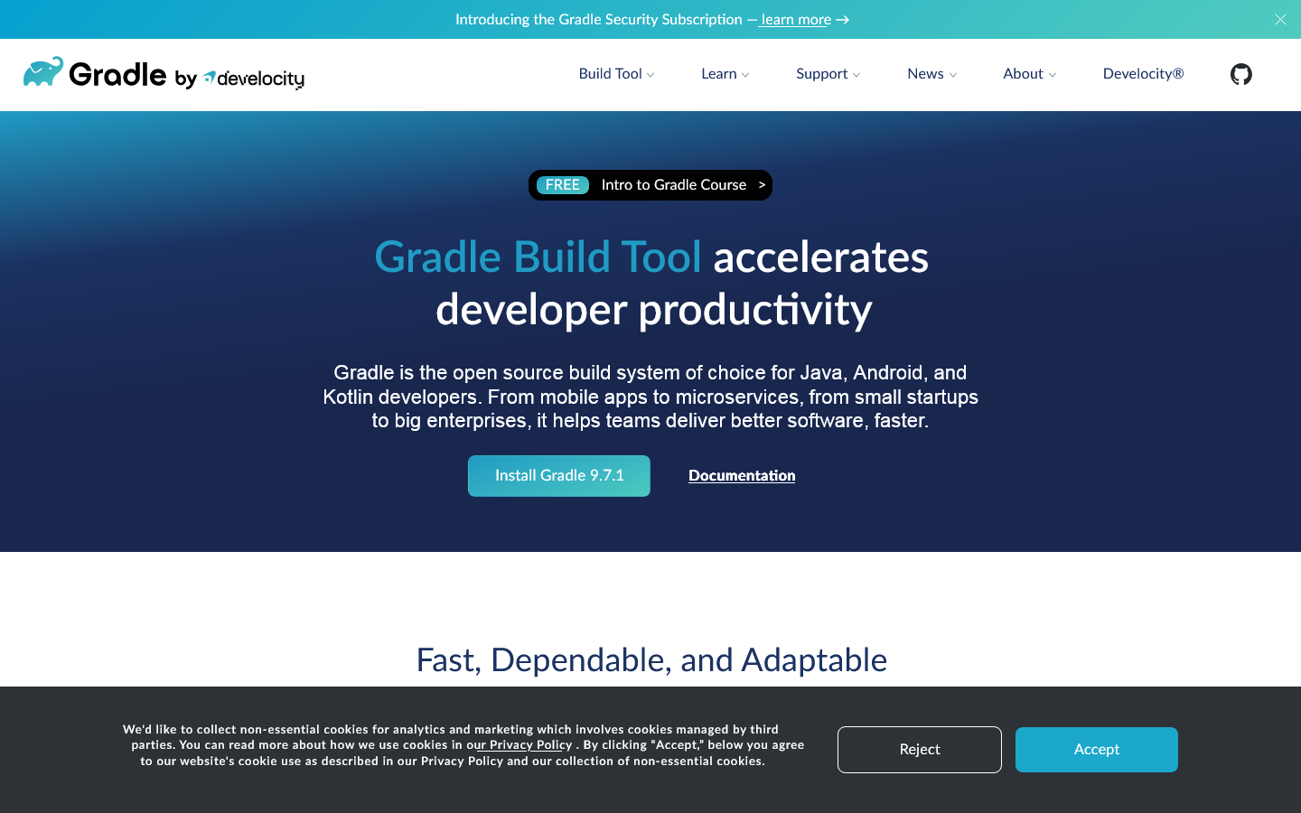 Gradle by Develocity Homepage screenshot