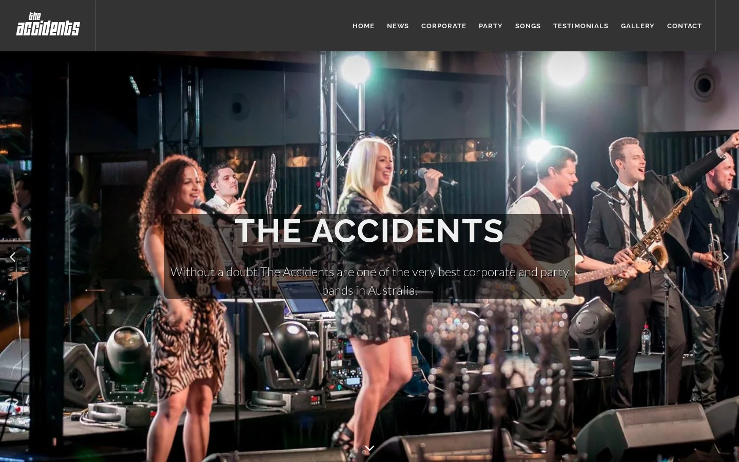 The Accidents Homepage screenshot