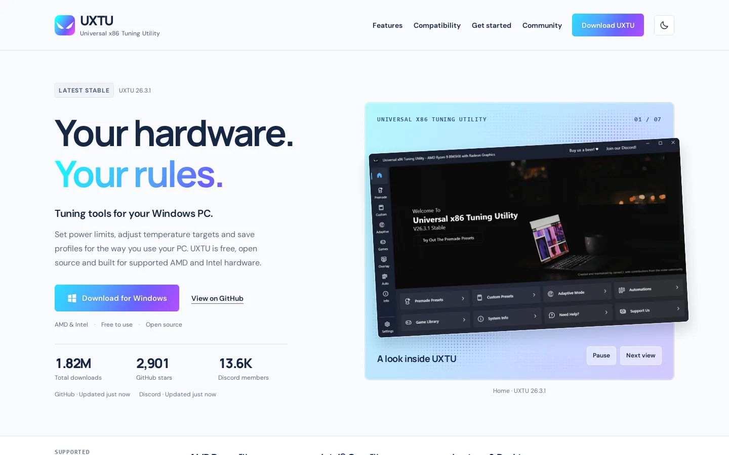 UXTU Homepage screenshot
