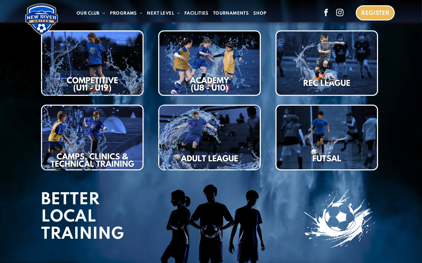 New River United Homepage screenshot