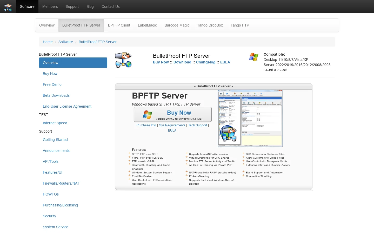 BulletProof FTP Server from BPFTP Homepage screenshot