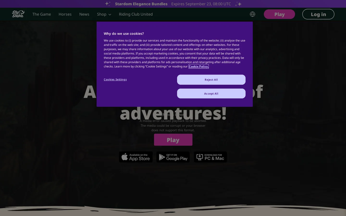 Star Stable Homepage screenshot