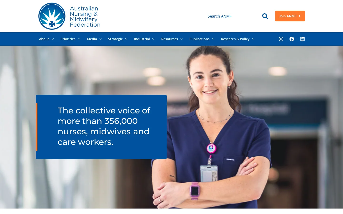Home - Australian Nursing and Midwifery Federation Homepage screenshot