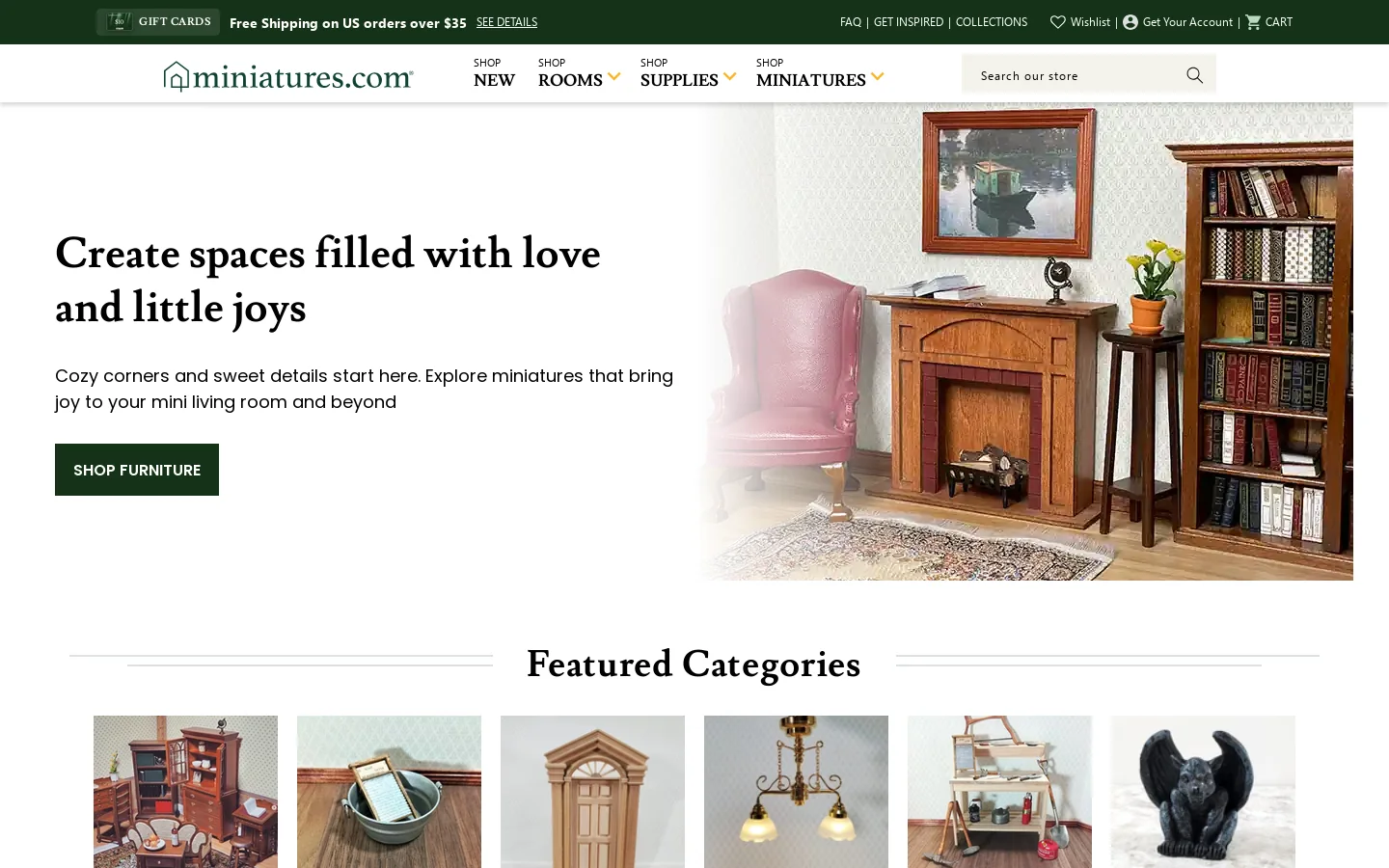 Miniatures.com Homepage screenshot