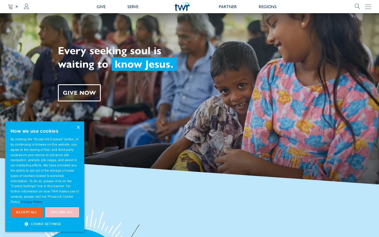 TWR Website Homepage screenshot
