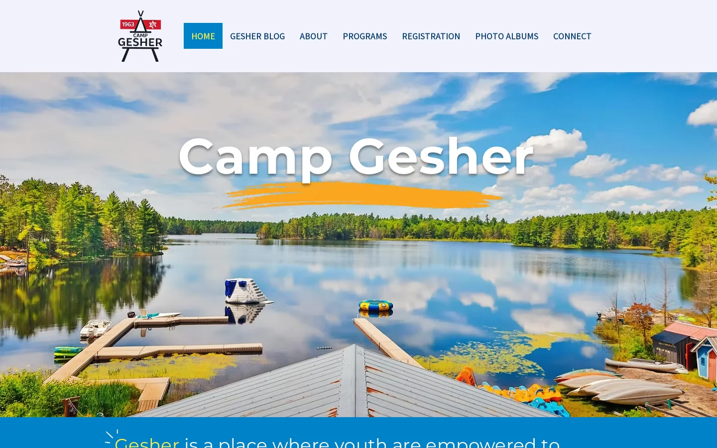 Camp Gesher Homepage screenshot