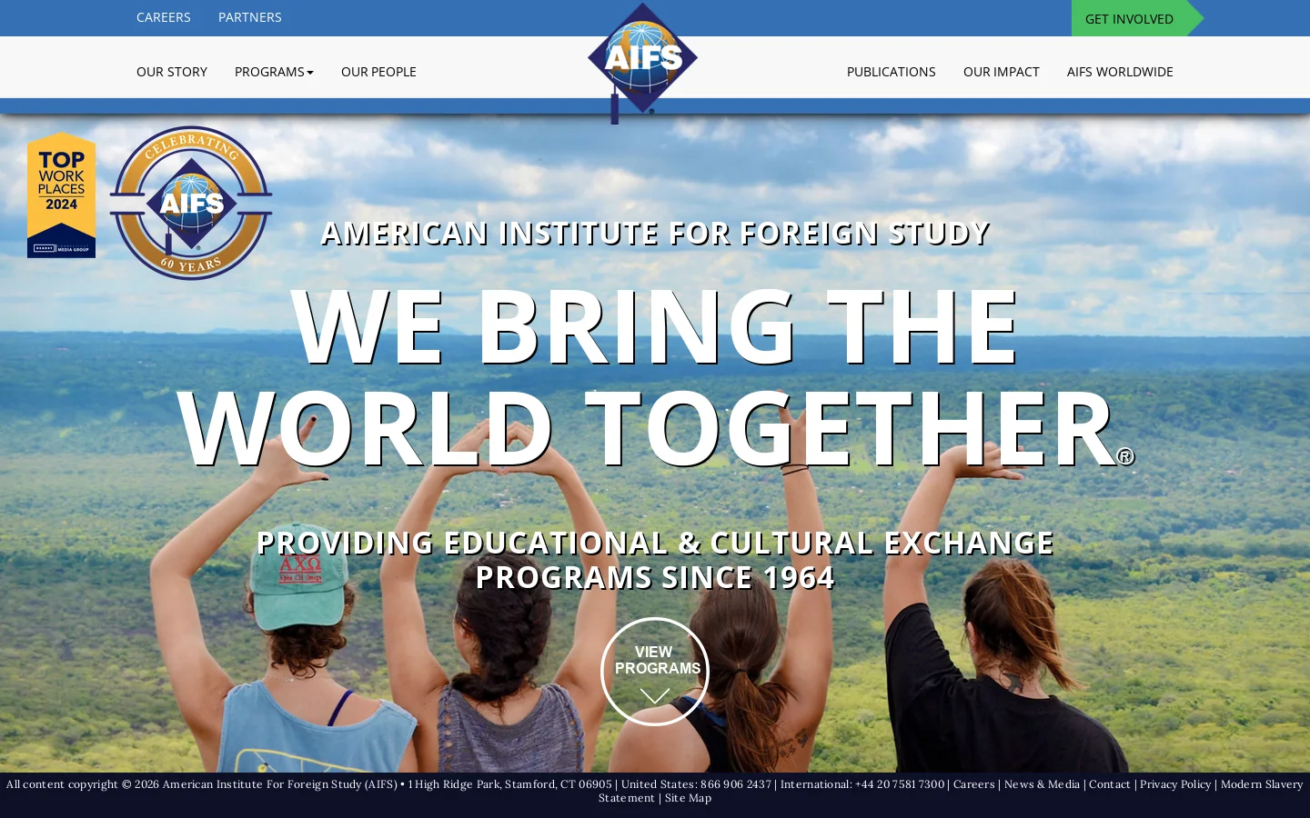 American Institute For Foreign Study (AIFS) Homepage screenshot