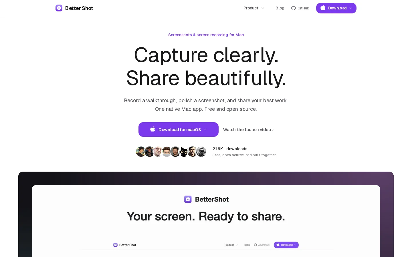 Better Shot Homepage screenshot