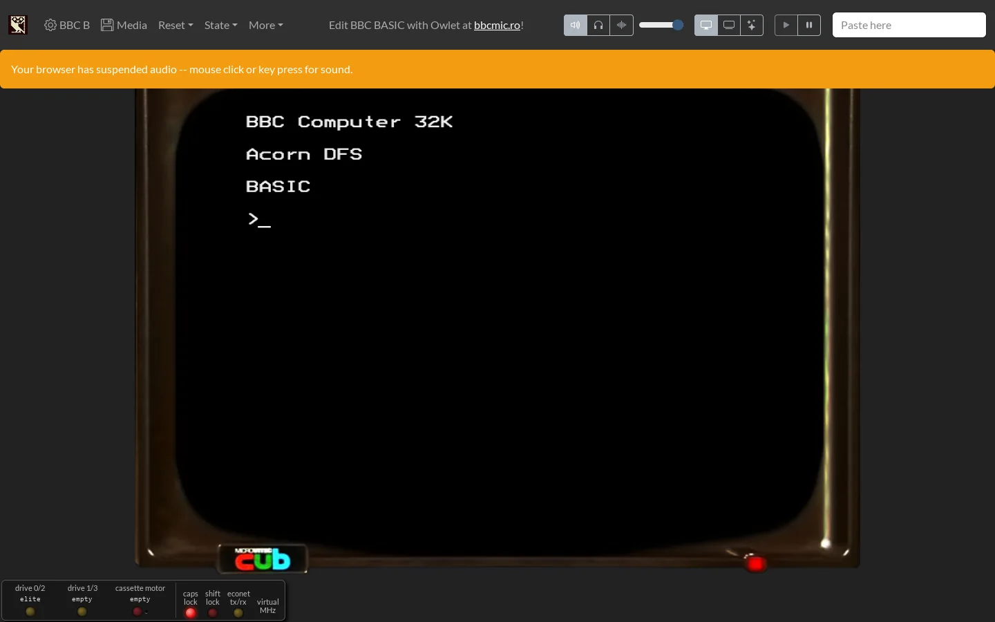 jsbeeb - Javascript BBC Micro emulator Homepage screenshot