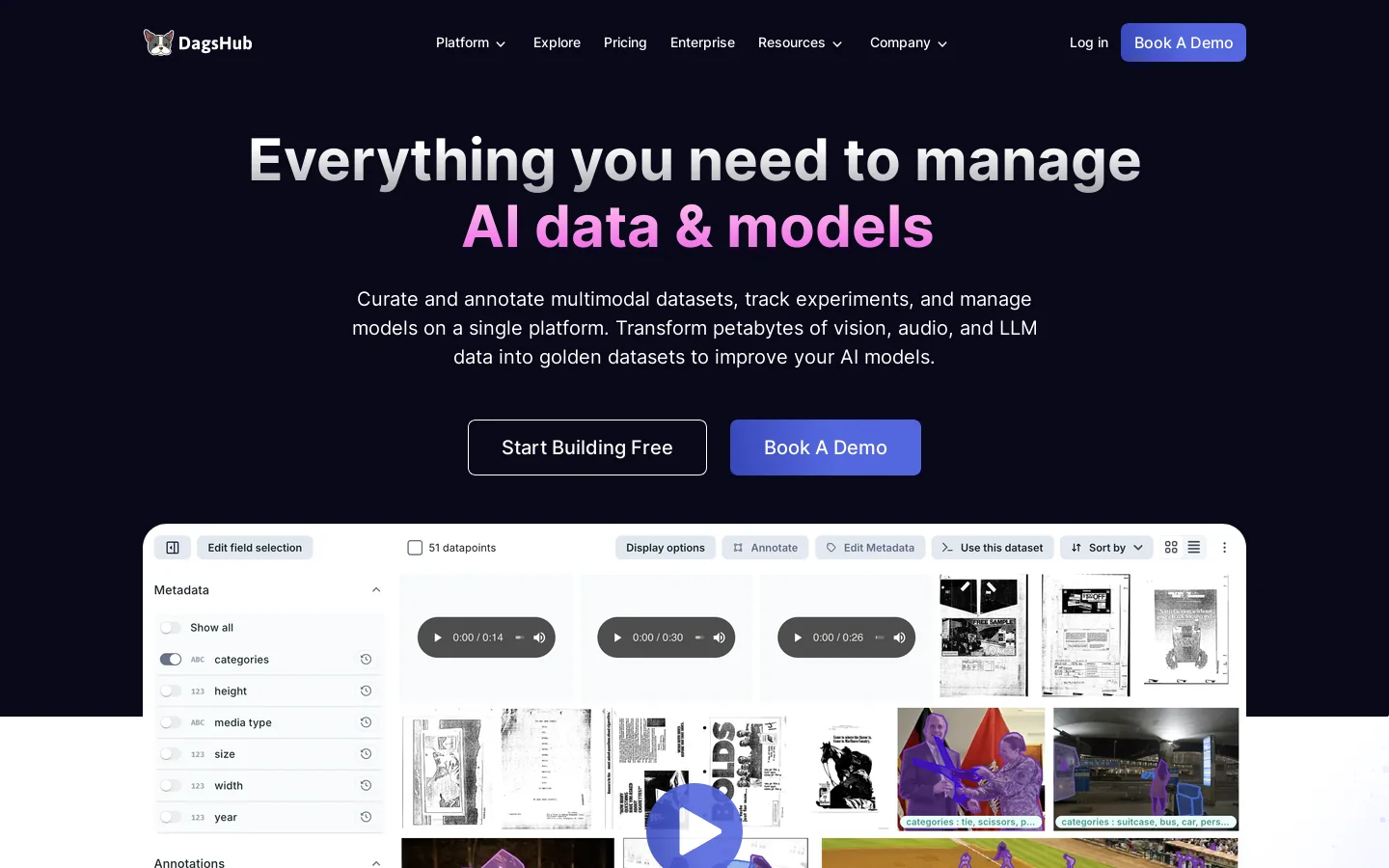 DagsHub Homepage screenshot