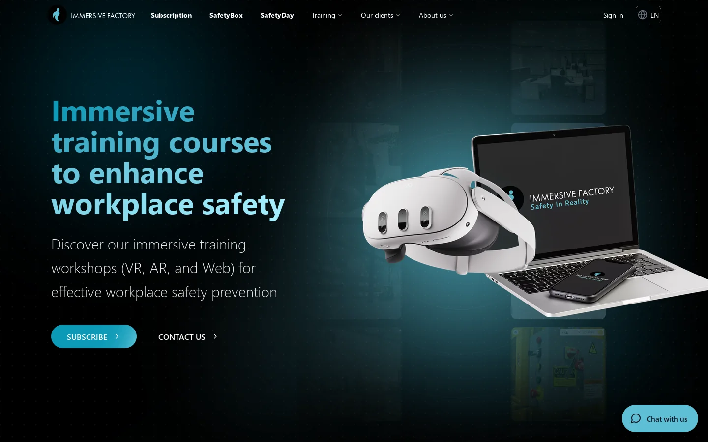 Immersive Factory Homepage screenshot