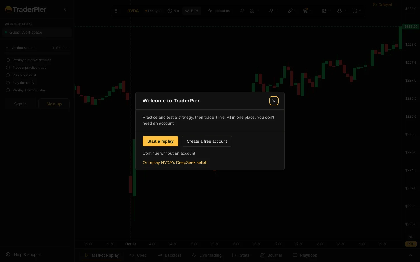 TraderPier Homepage screenshot