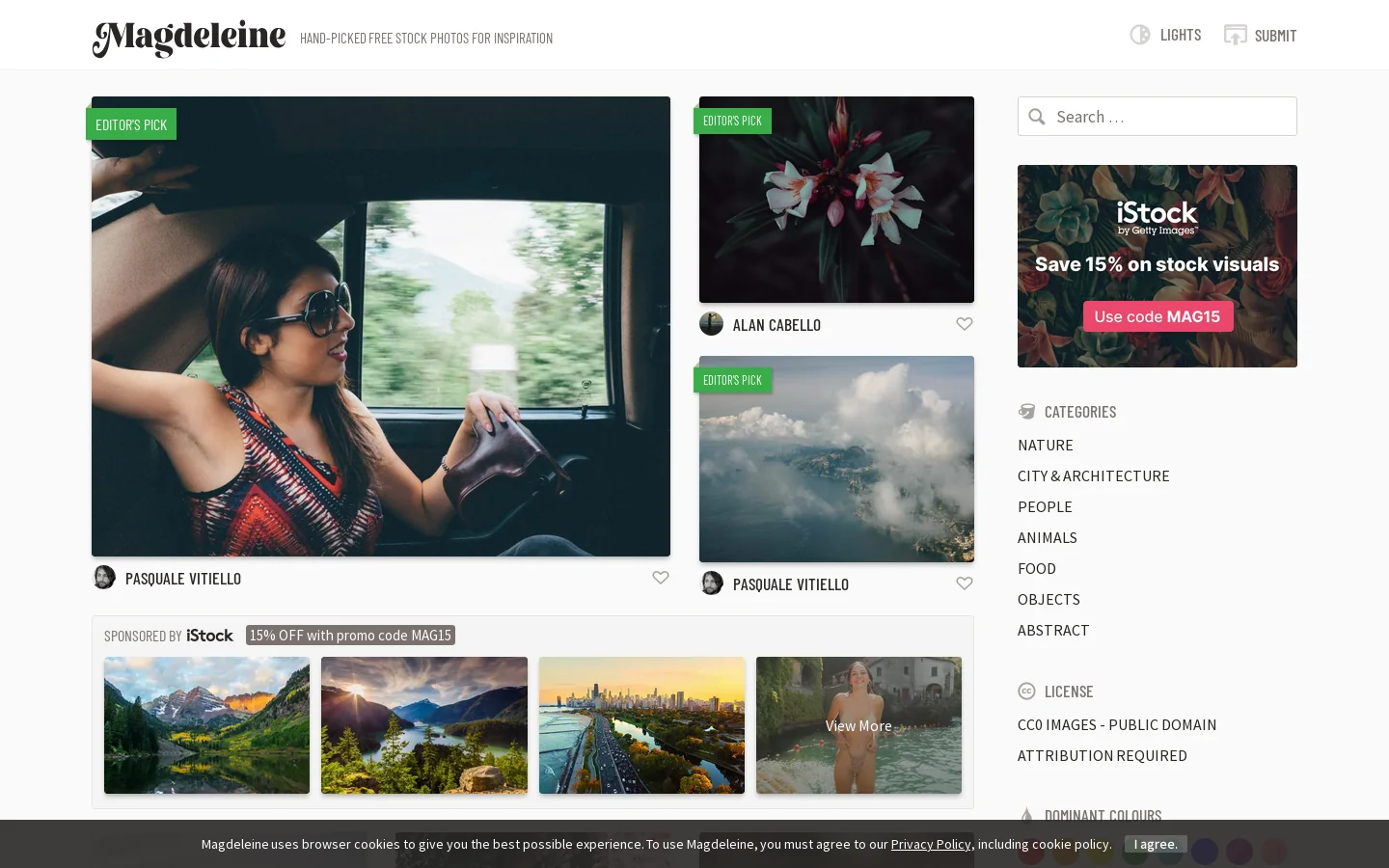 Magdeleine Homepage screenshot