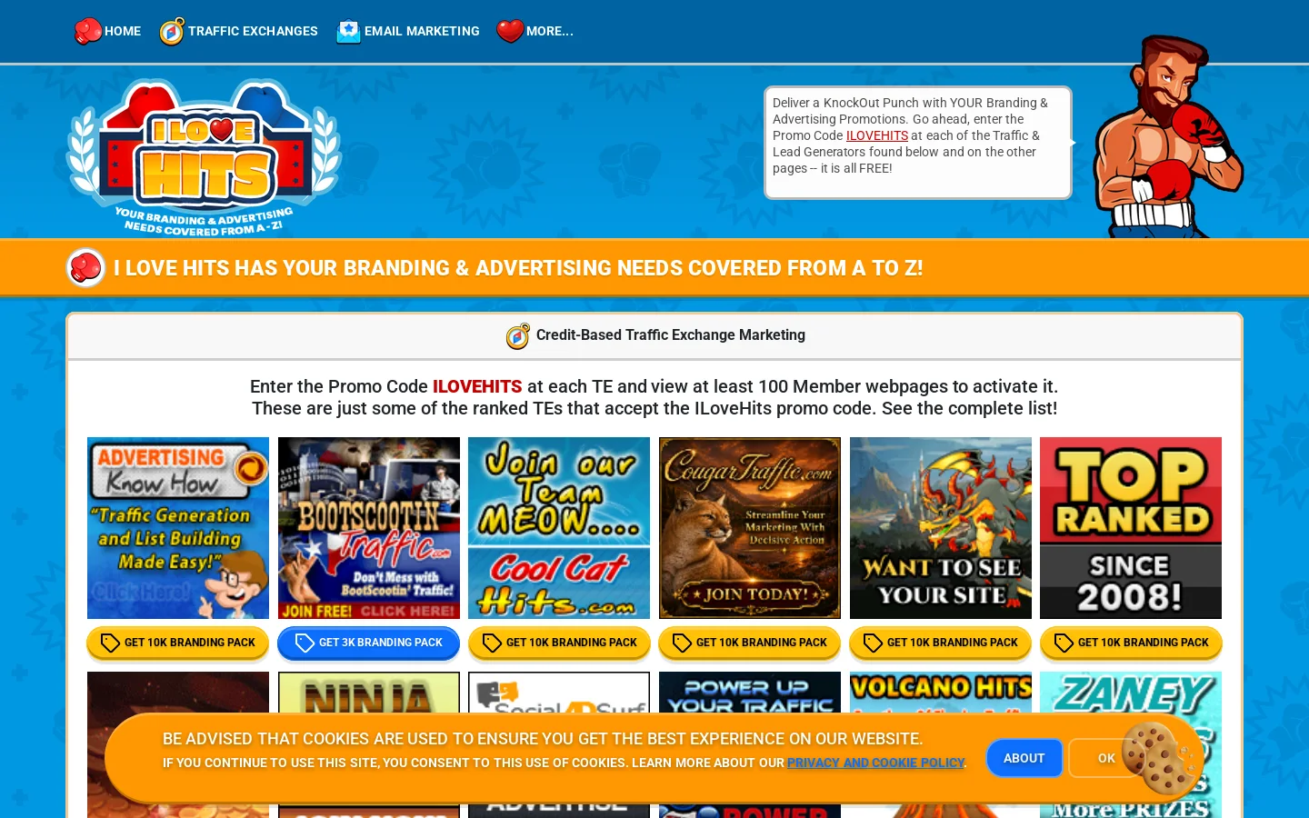 ILoveHits.com has Promo Codes! Homepage screenshot