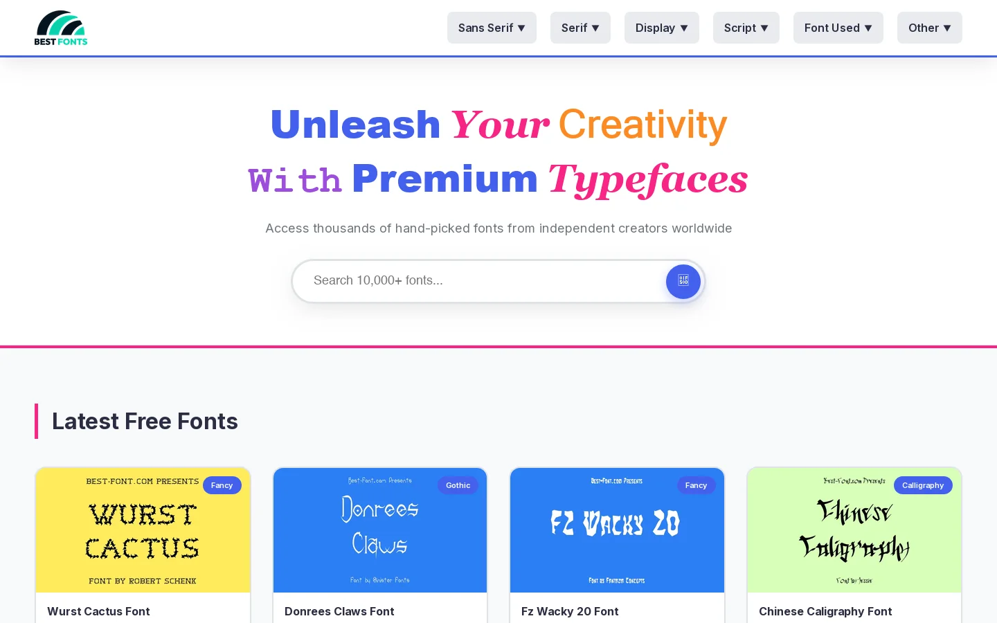 Best-Font.com Homepage screenshot