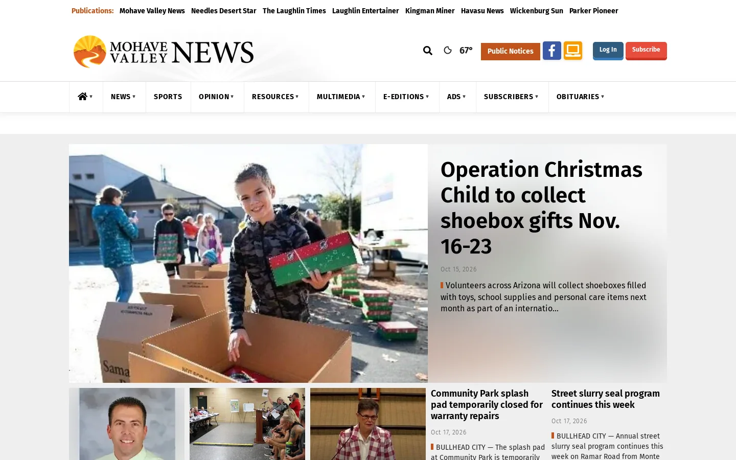 mohavedailynews.com Homepage screenshot