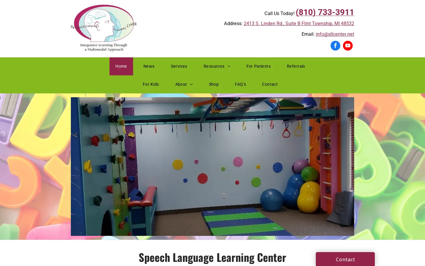 Speech Therapy | Flint Township, MI | The Speech Language Learning Center, Inc Homepage screenshot