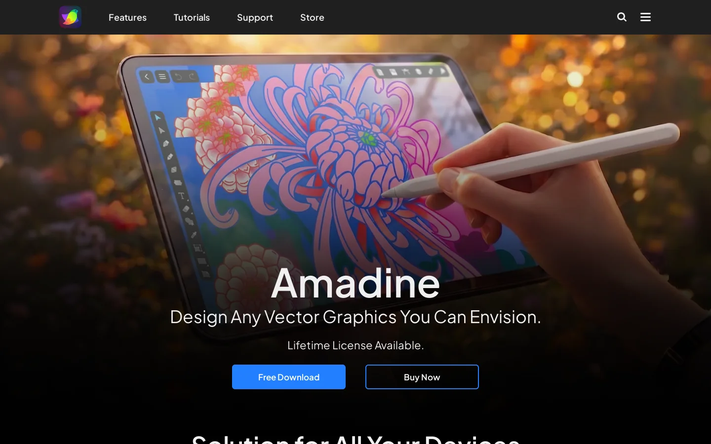 Amadine Homepage screenshot