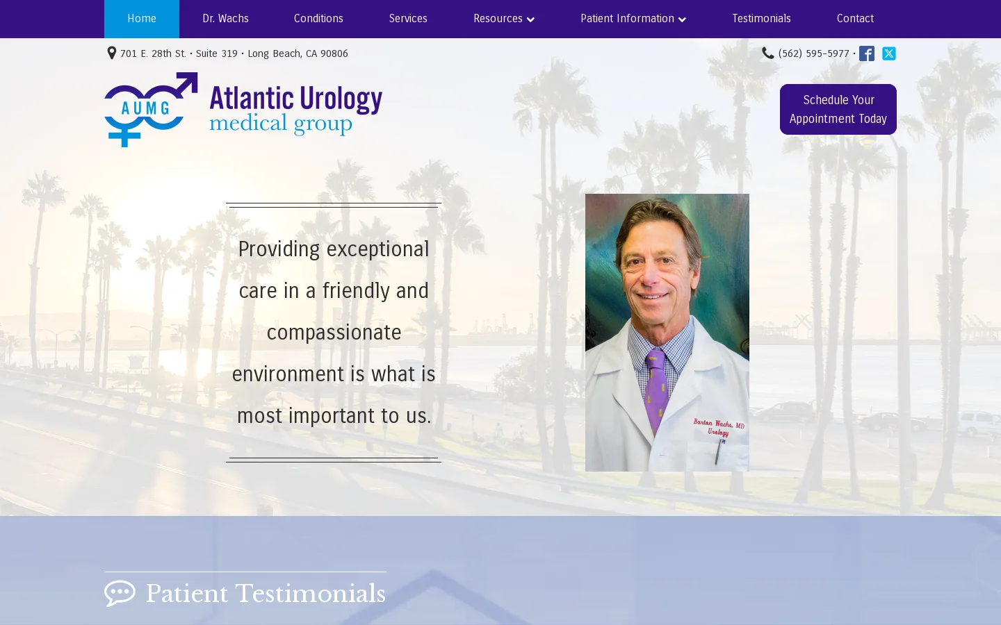 Atlantic Urology Medical Group Homepage screenshot