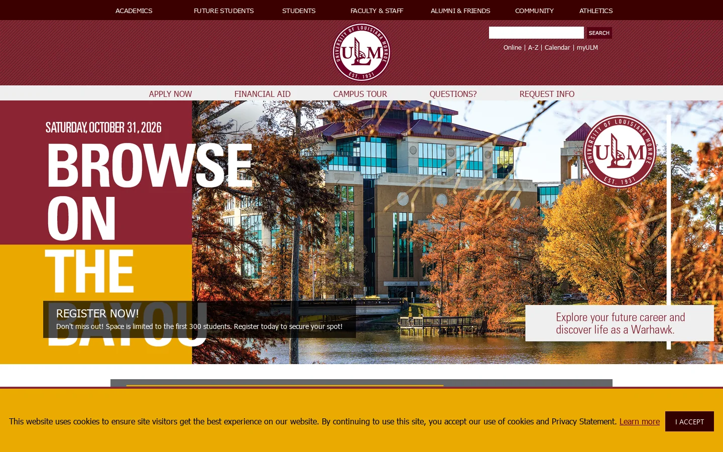 ULM Homepage screenshot