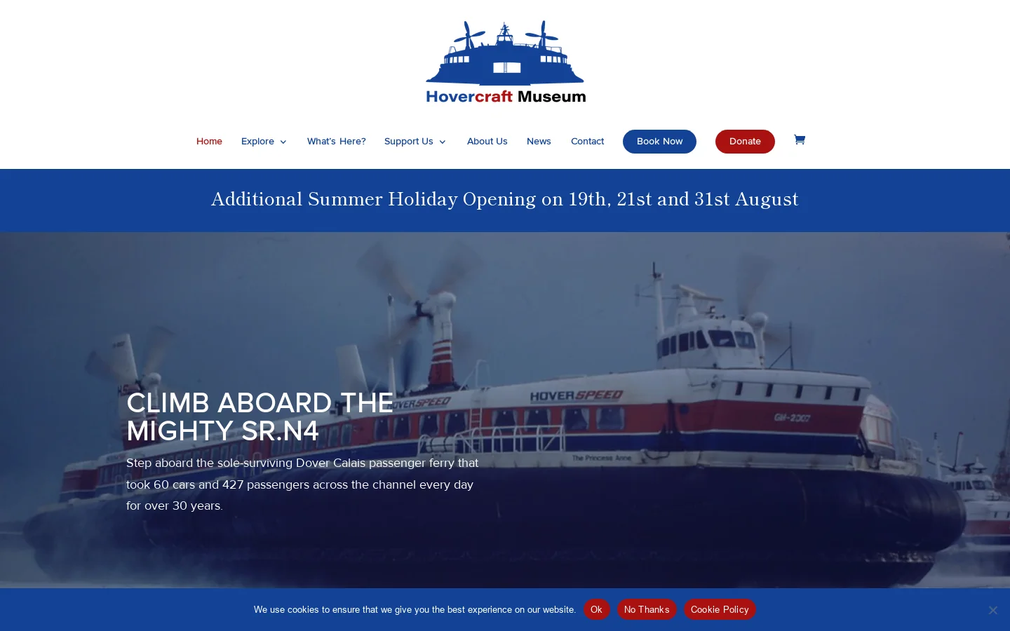 Hovercraft Museum Homepage screenshot