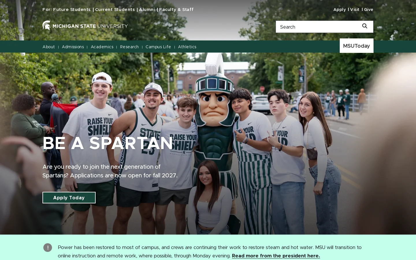 Michigan State University | Michigan State University Homepage screenshot