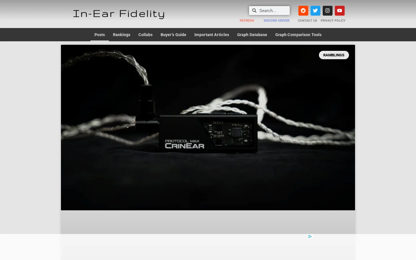 In-Ear Fidelity Homepage screenshot