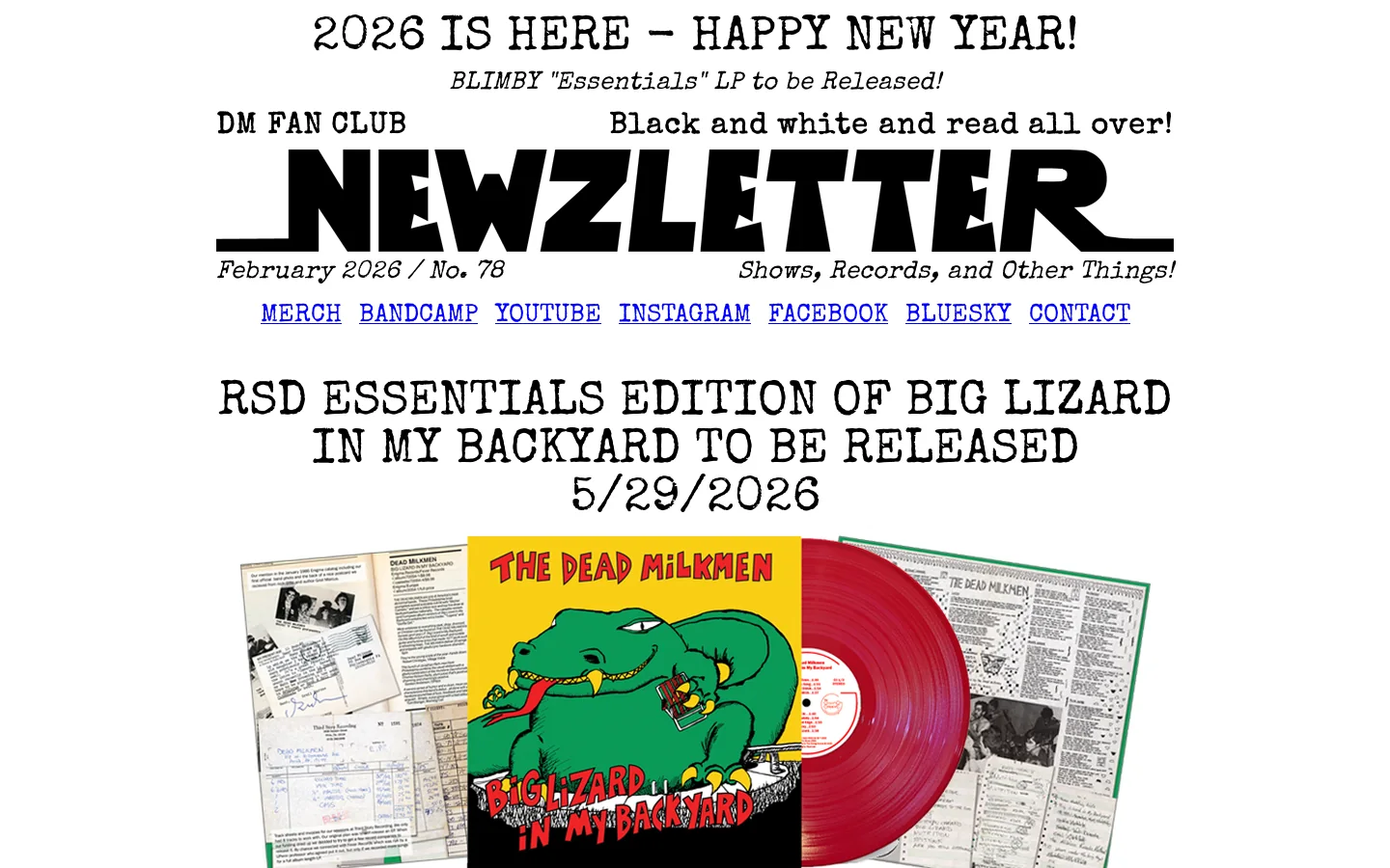 The Official Dead Milkmen Website Homepage screenshot