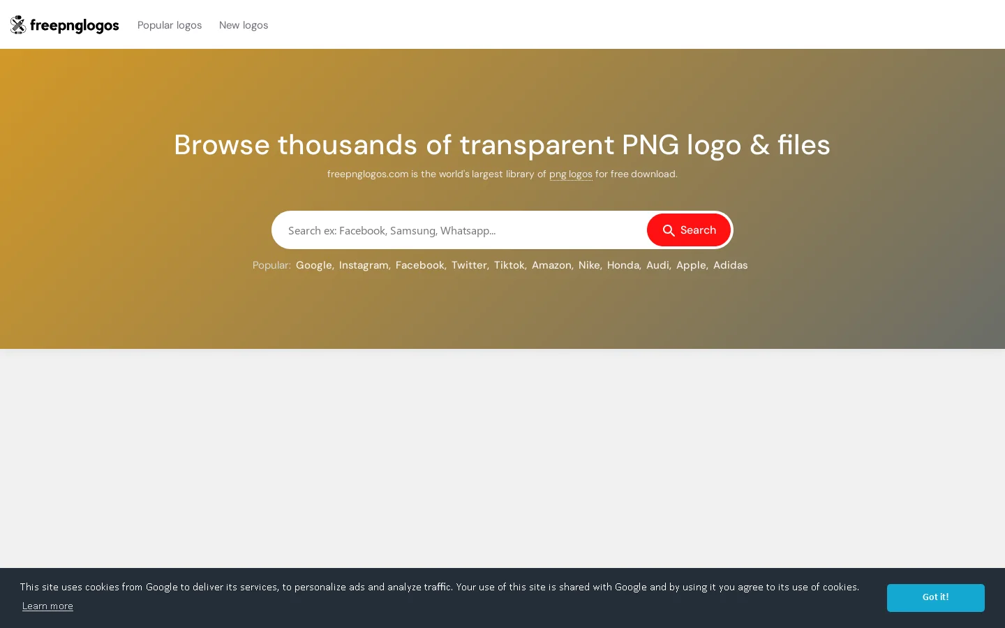 Freepnglogos.com Homepage screenshot