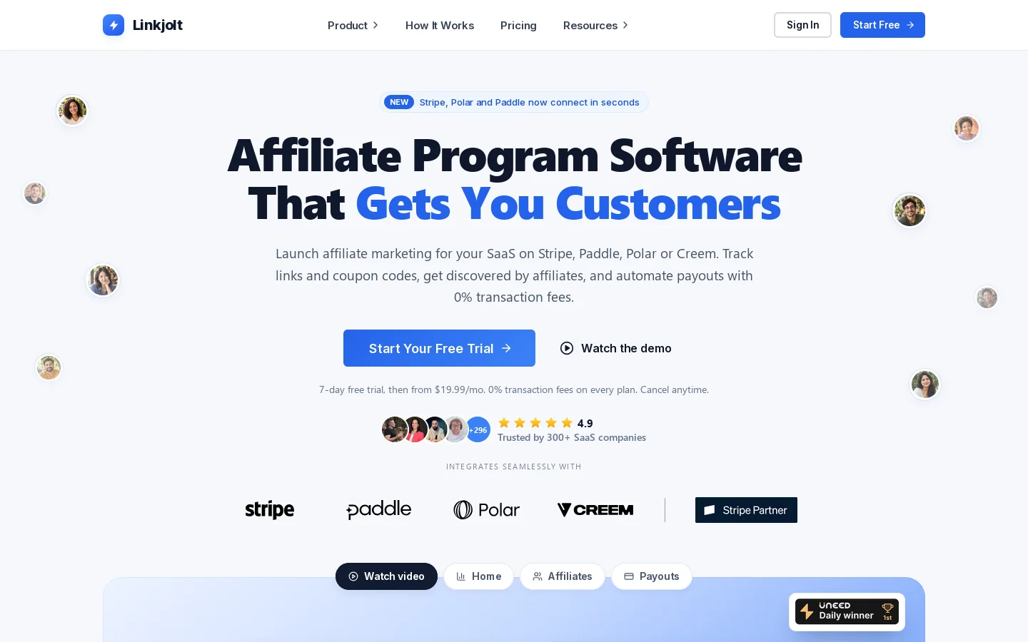 LinkJolt Homepage screenshot