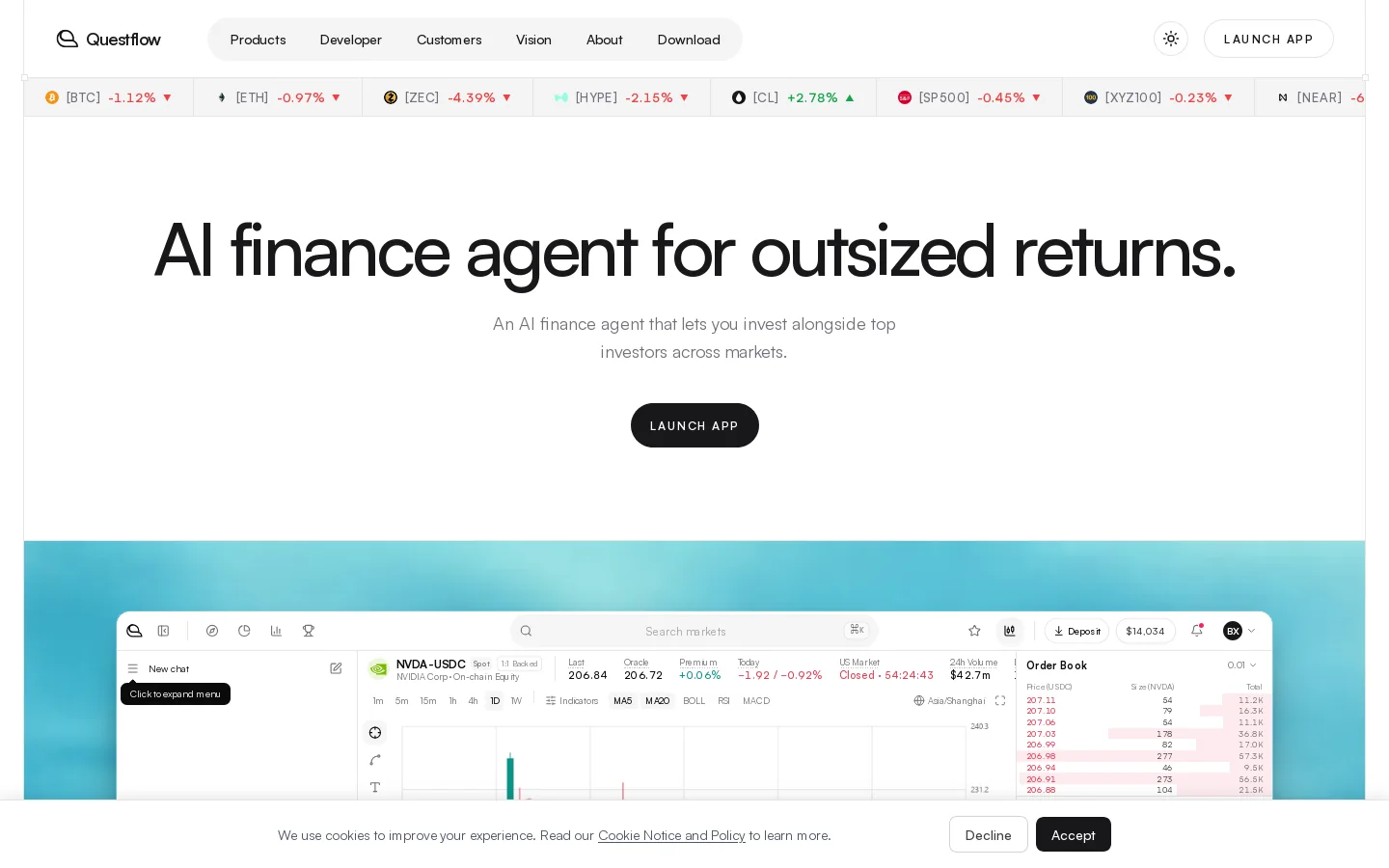 Questflow Homepage screenshot